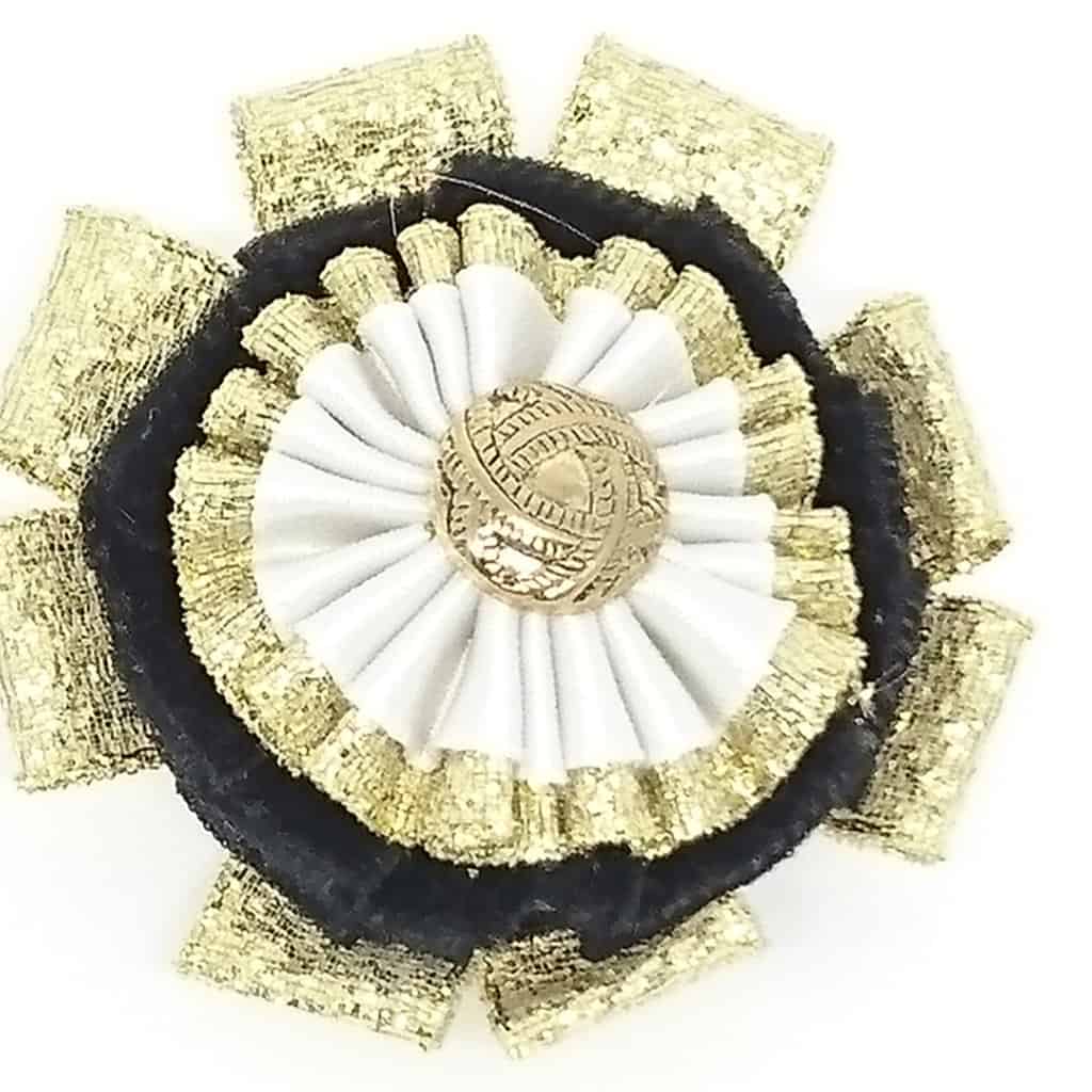 ShowQuest Black, White and Gold Truro Gold Knot Buttonhole